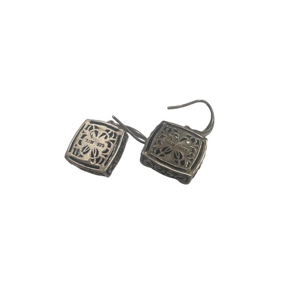 Lavish by TJM Sterling Silver Blue Abalone Doublet Frame Earrings - Picture 3 of 6